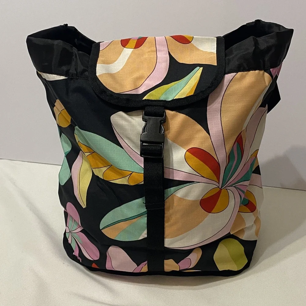 Tropical Trends Groovey‎ Plumeria Backpack Hawaiian Colorful Retro 90s Y2K NWT